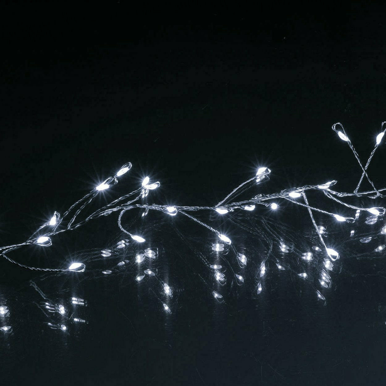 DICTROLUX - Filo Luminoso Ghirlanda con 30 microled bianco freddo con 10 Flash 1,5 metri di luci